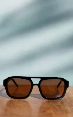 A.KJÆRBEDE Black Aviator Sunglasses