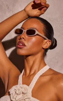 A.KJÆRBEDE Milky Brown Lens Rounded Sunglasses