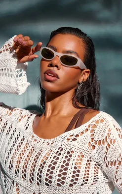 A.KJÆRBEDE Milky Green Lens Visor Sunglasses