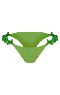 Apple Green Ruffle Tanga Bikini Bottoms