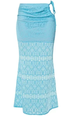 Aqua Crochet Look Low Rise Midaxi Skirt