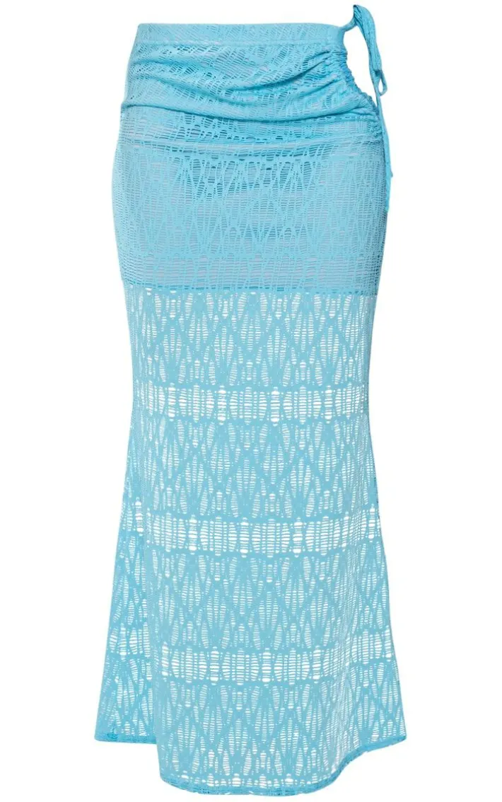 Aqua Crochet Look Low Rise Midaxi Skirt