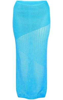Aqua Crochet Maxi Beach Skirt