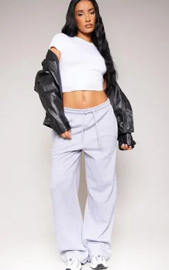 Ash Grey Basic Wide Legged Sweatpants
