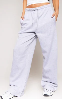 Ash Grey Basic Wide Legged Sweatpants