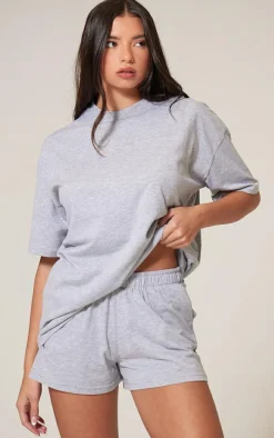Ash Grey Cotton Oversized Boxy T-shirt