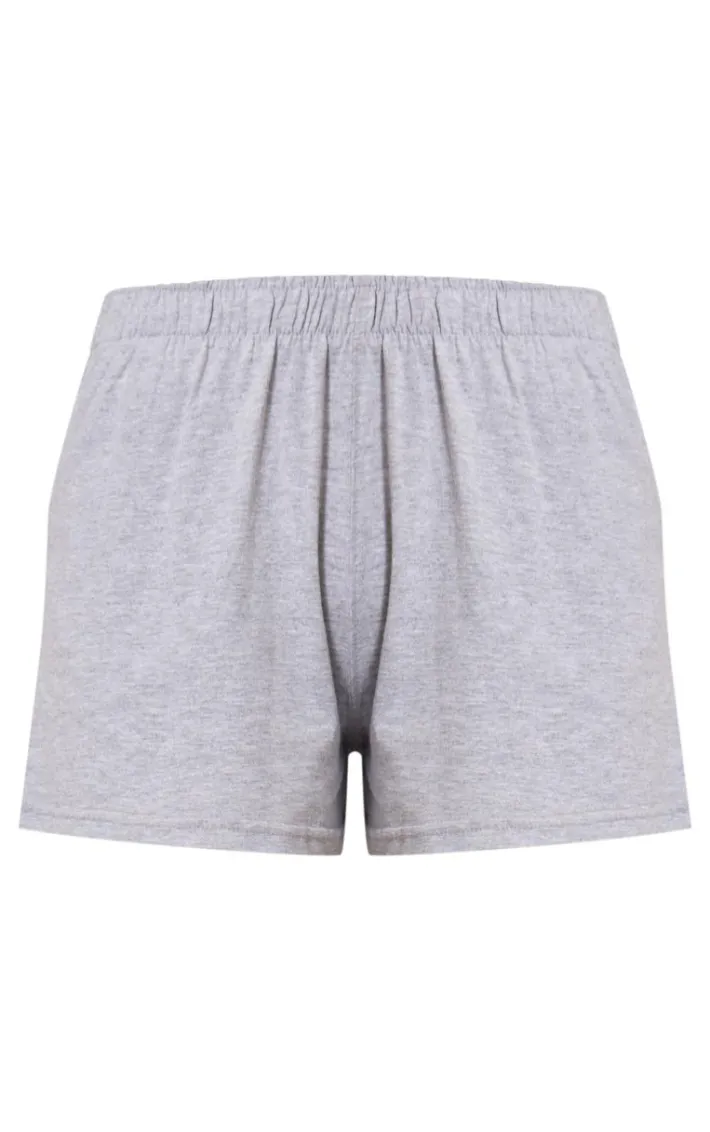 Ash Grey Cotton Oversized Boxy Shorts