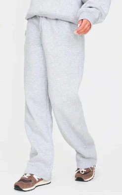 Ash Grey Drawstring Wide Leg Sweatpants