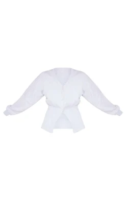 Ash Grey Fitted Waist Button Front Sweatshirt