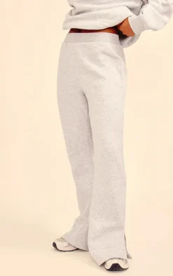 Ash Grey Flared Split Hem Sweatpants