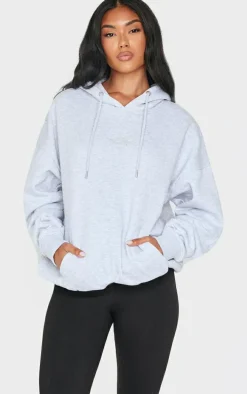 Ash Grey Graphic Oversized Sweat Hoodie