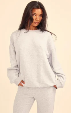 Ash Grey Longline Oversized Sweatshirt