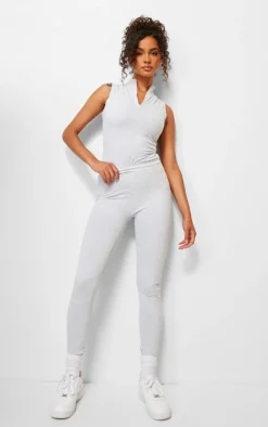 Ash Grey Marl Cotton Leggings