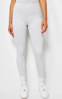Ash Grey Marl Cotton Leggings