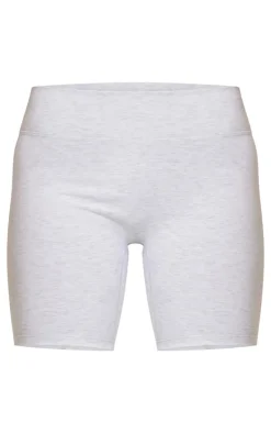 Ash Grey Marl Sculpt High Waist Gym Shorts