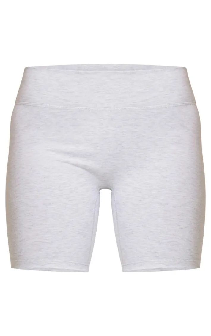 Ash Grey Marl Sculpt High Waist Gym Shorts