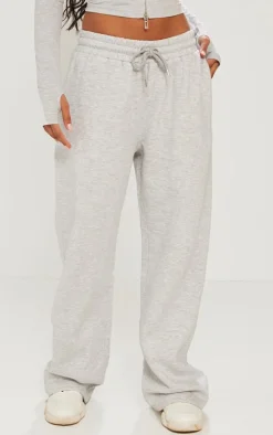 Ash Grey Oversized Graphic Printed Wide Leg Sweatpants