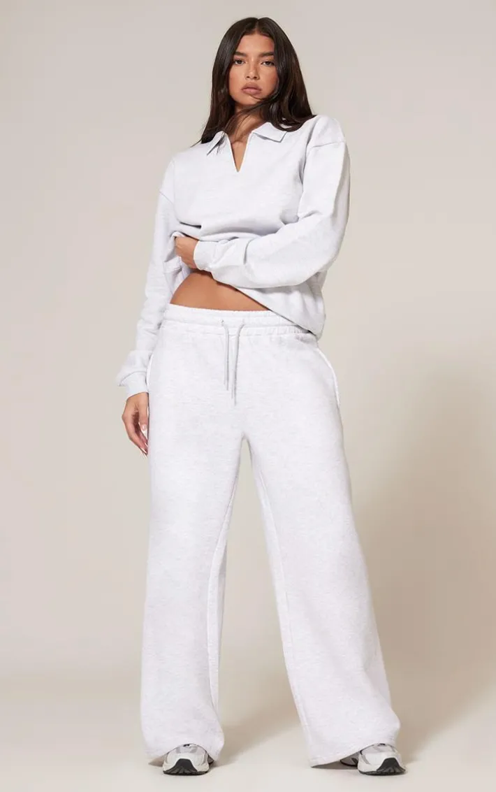 Ash Grey Premium Collared Oversized Sweatshirt