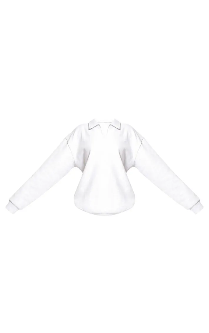 Ash Grey Premium Collared Oversized Sweatshirt