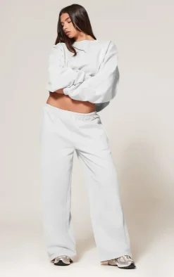 Ash Grey Premium Thin Waistband Straight Leg Sweat Sweatpants