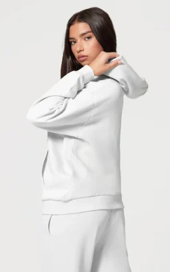 Ash Grey Premium Zip Up Oversized Hoodie