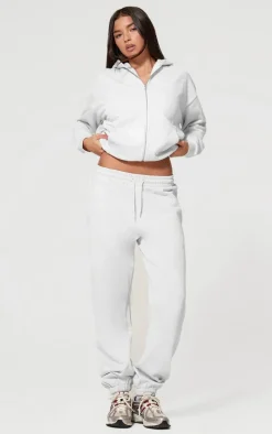 Ash Grey Premium Zip Up Oversized Hoodie