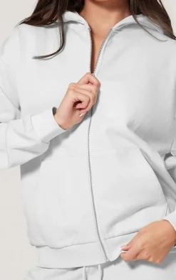 Ash Grey Premium Zip Up Oversized Hoodie