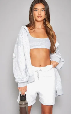 Ash Grey Scoop Neck Jersey Bralet