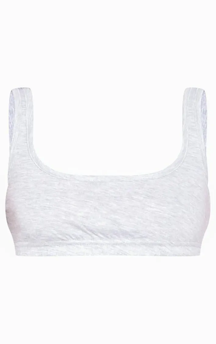 Ash Grey Scoop Neck Jersey Bralet