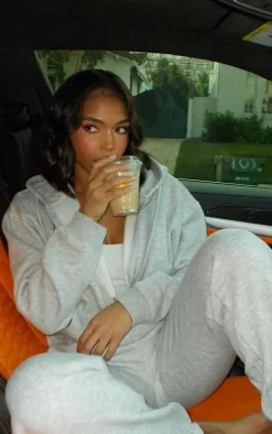 Ash Grey Thigh Pocket Casual Cuffed Sweatpants