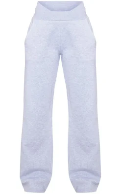 Ash Grey V Waistband Wide Leg Sweatpants