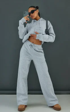 Ash Grey Wide Leg Oversized Sweatpants