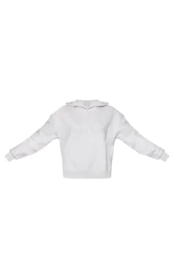 Ash Grey Yoga Girl Print Oversized Hoodie