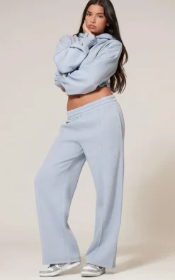 Baby Blue Waistband Wide Leg Sweatpants