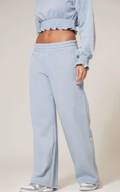 Baby Blue Waistband Wide Leg Sweatpants
