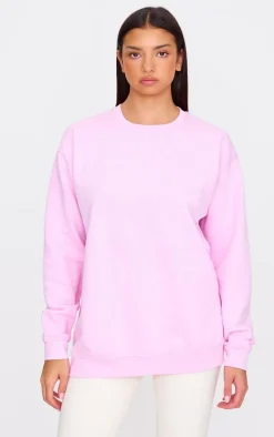 Baby Pink Better Days Ahead Back Printed Washed Sweatshirt