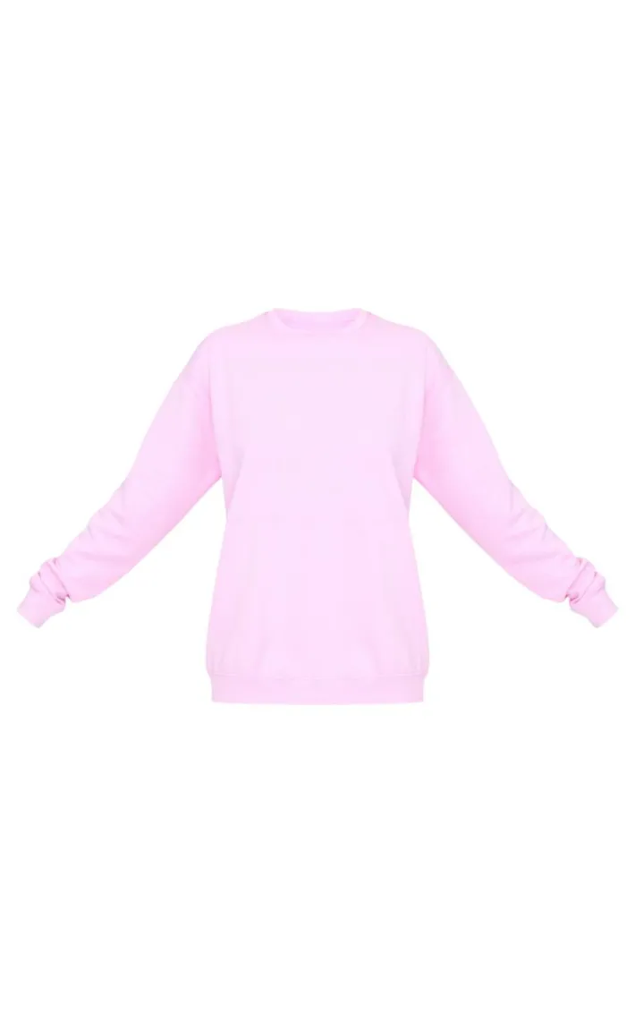 Baby Pink Better Days Ahead Back Printed Washed Sweatshirt