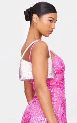 Baby Pink Diamante Shoulder Bag