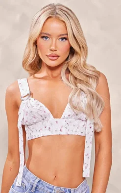 Baby Pink Floral Lace Bralet