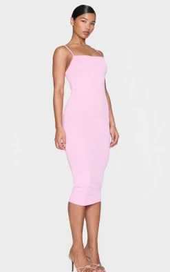 Baby Pink Strappy Midi Dress