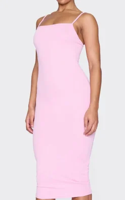 Baby Pink Strappy Midi Dress