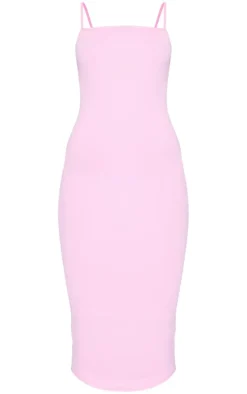 Baby Pink Strappy Midi Dress