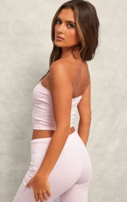 Baby Pink Studio Badge Detail Bandeau Top