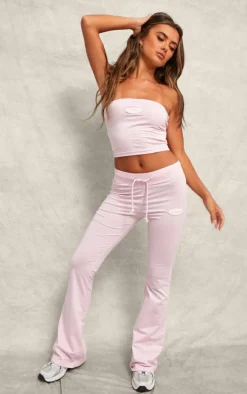 Baby Pink Studio Badge Detail Bandeau Top