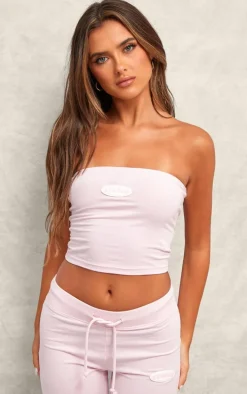Baby Pink Studio Badge Detail Bandeau Top