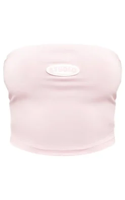 Baby Pink Studio Badge Detail Bandeau Top