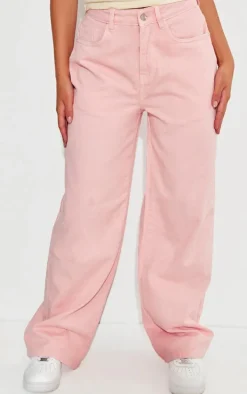 Baby Pink Wash Straight Leg Jeans