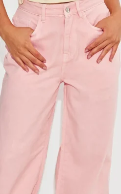 Baby Pink Wash Straight Leg Jeans