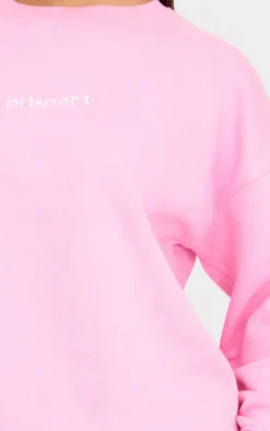 Ballet Pink Embroidered Oversized Sweatshirt