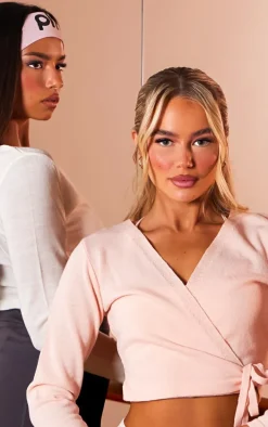 Ballet Pink Fine Knit Wrap Waist Cardigan